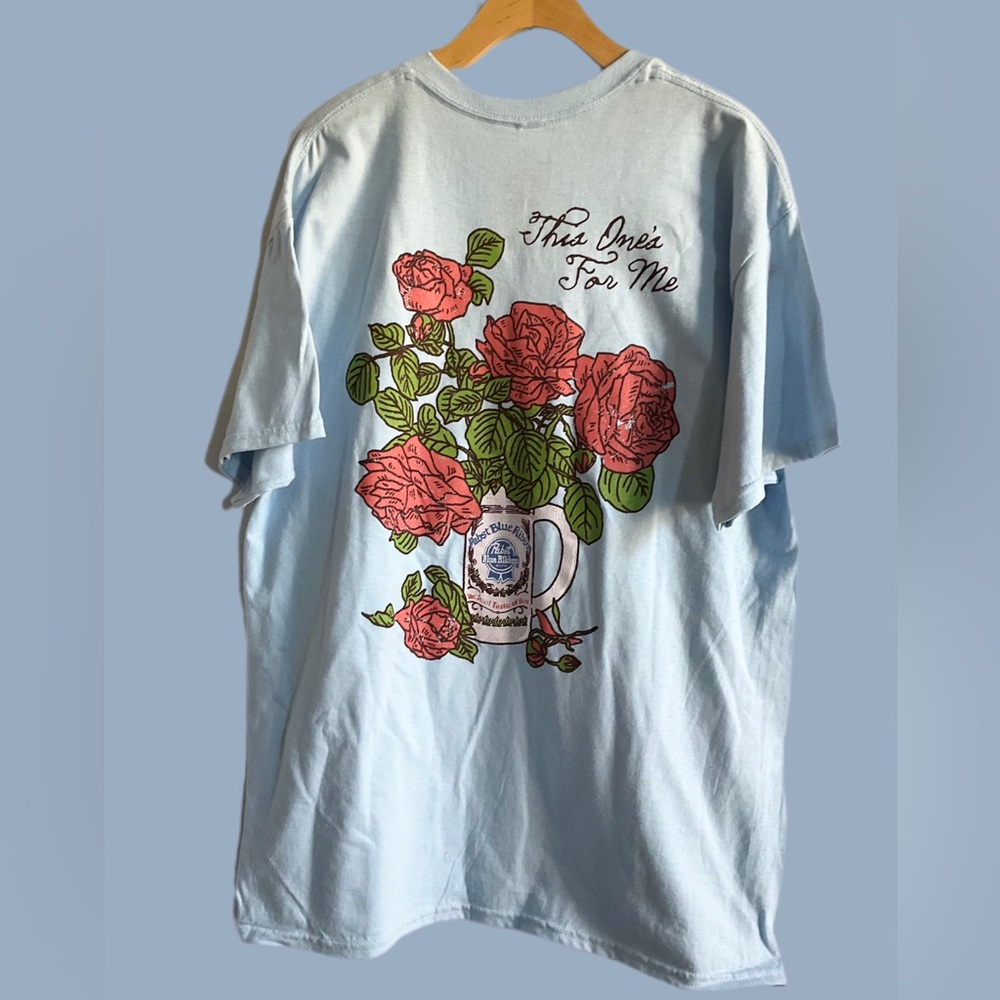 Pabst Blue Ribbon Stein & Roses T-Shirt, S - Picture 4 of 4